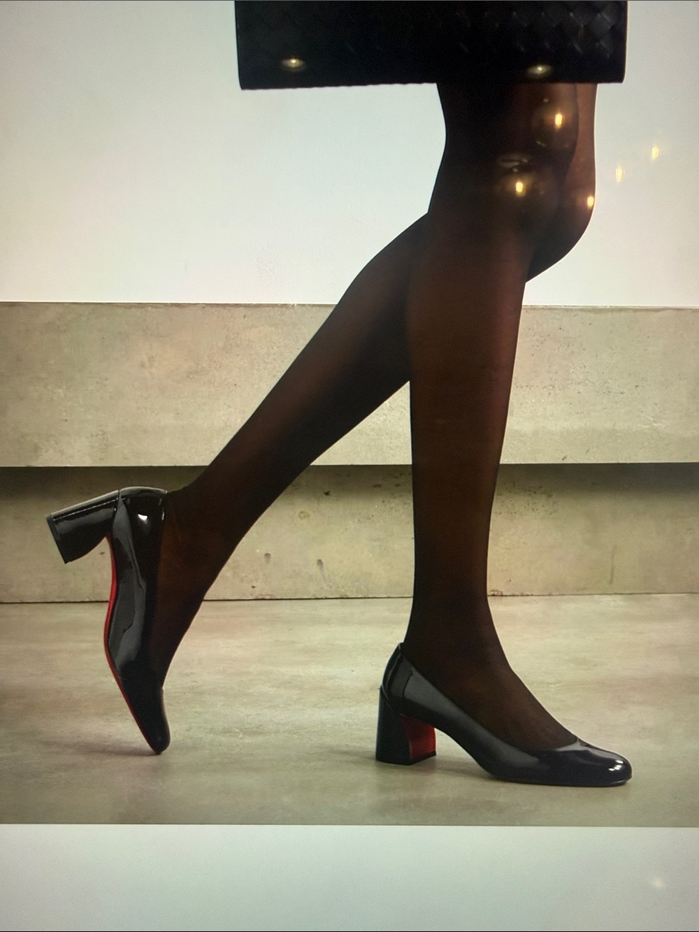 Christian Louboutin Miss Sab 55 Black Patent Leather Mid Block pumps - Picture 11 of 12